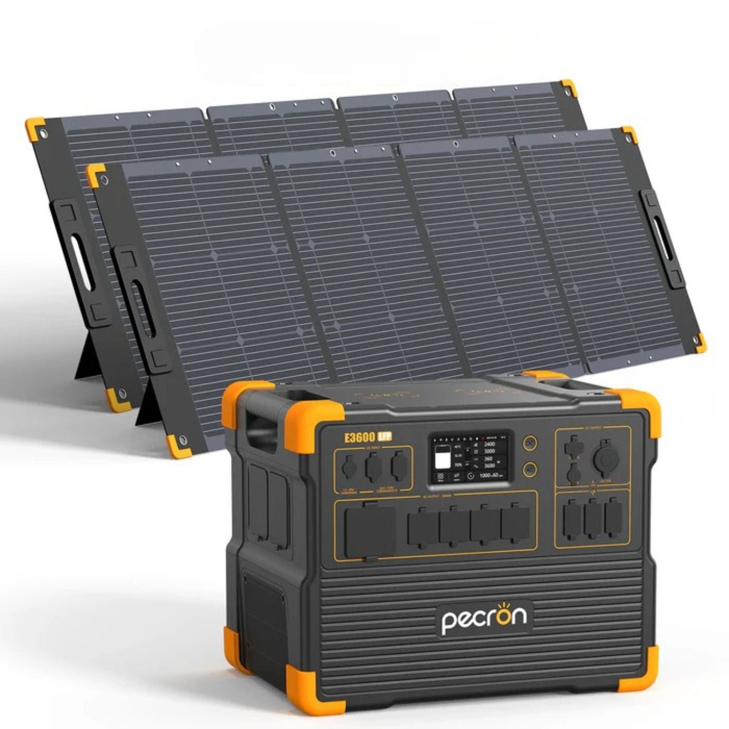 Pecron E3600LFP Portable Power Station with 2 300W Portable Solar Panels