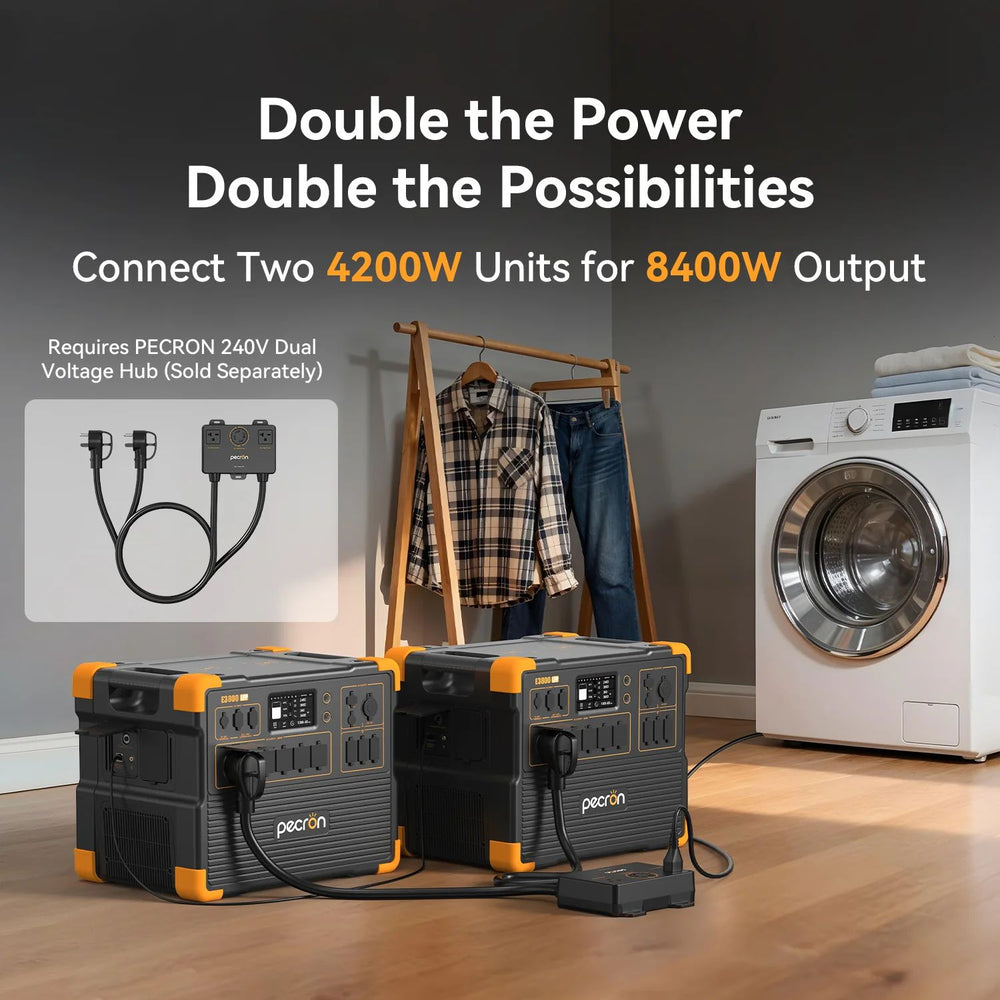 Pecron E3800LFP Portable Power Station - Double the power double the possibilities 