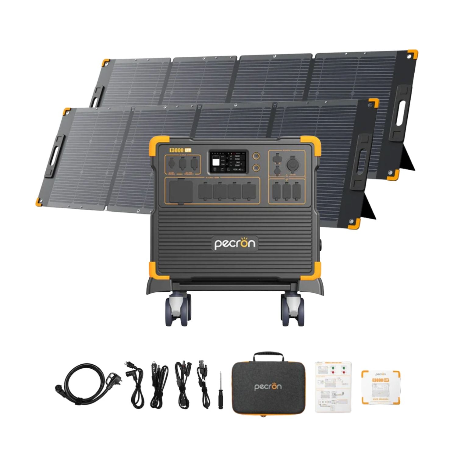 Pecron E3800LFP Portable Power Station with two 300W Solar Panel