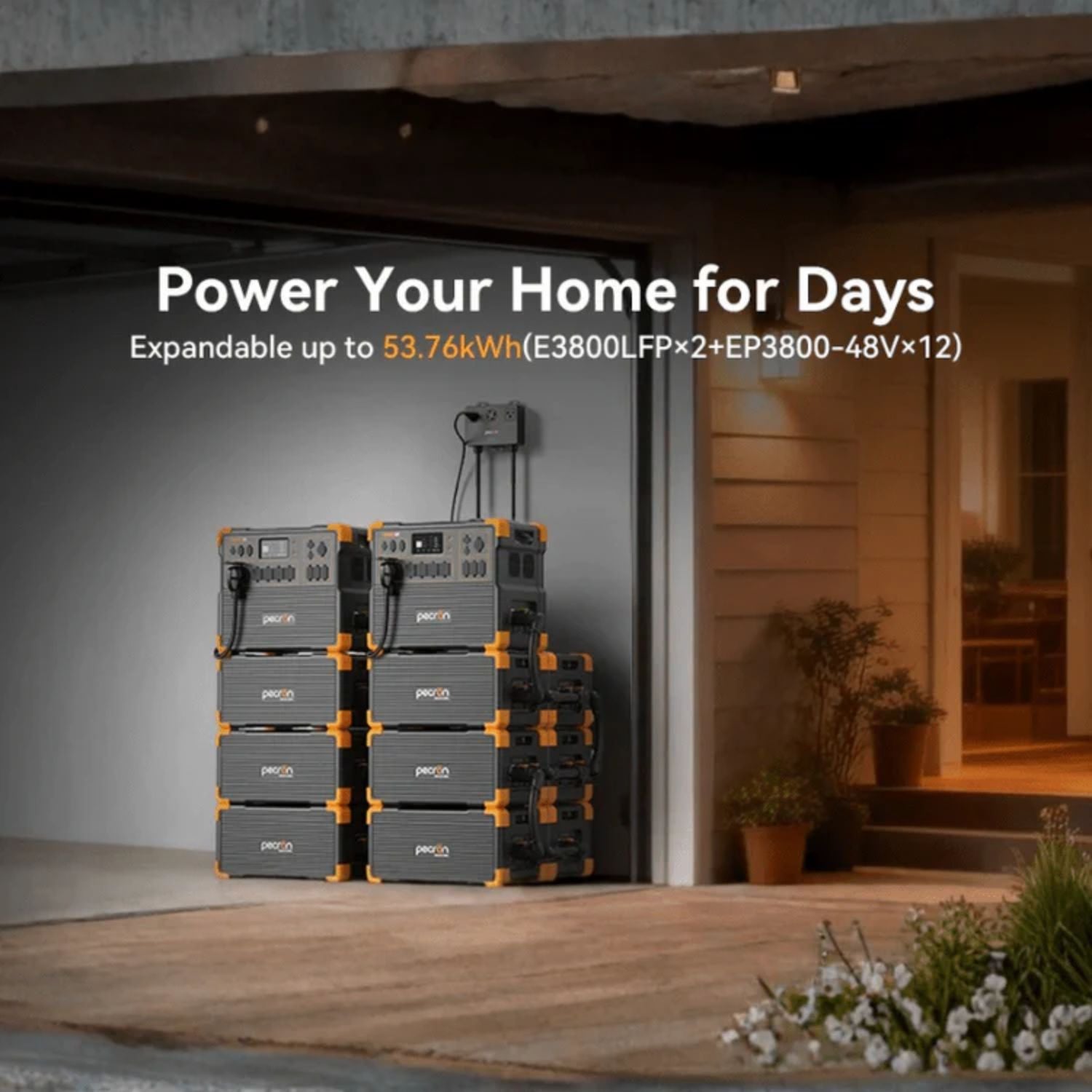 Pecron EP3800-48V Expansion Battery - power your home for days