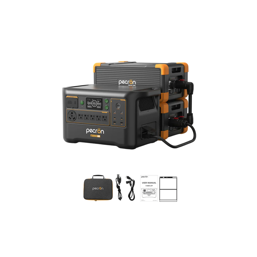 Pecron F3000LFP Portable Power Station + 2x Expansion Battery Inclusions