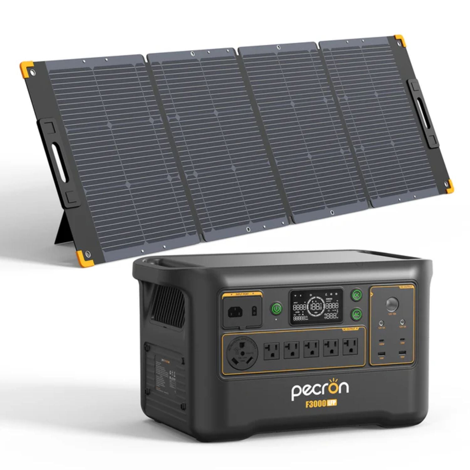Pecron F3000LFP Portable Power Station with One 300W Solar Panel