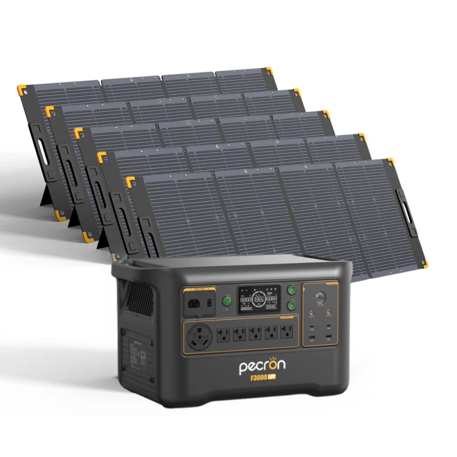 Pecron F3000LFP Portable Power Station with five 300W Solar Panel