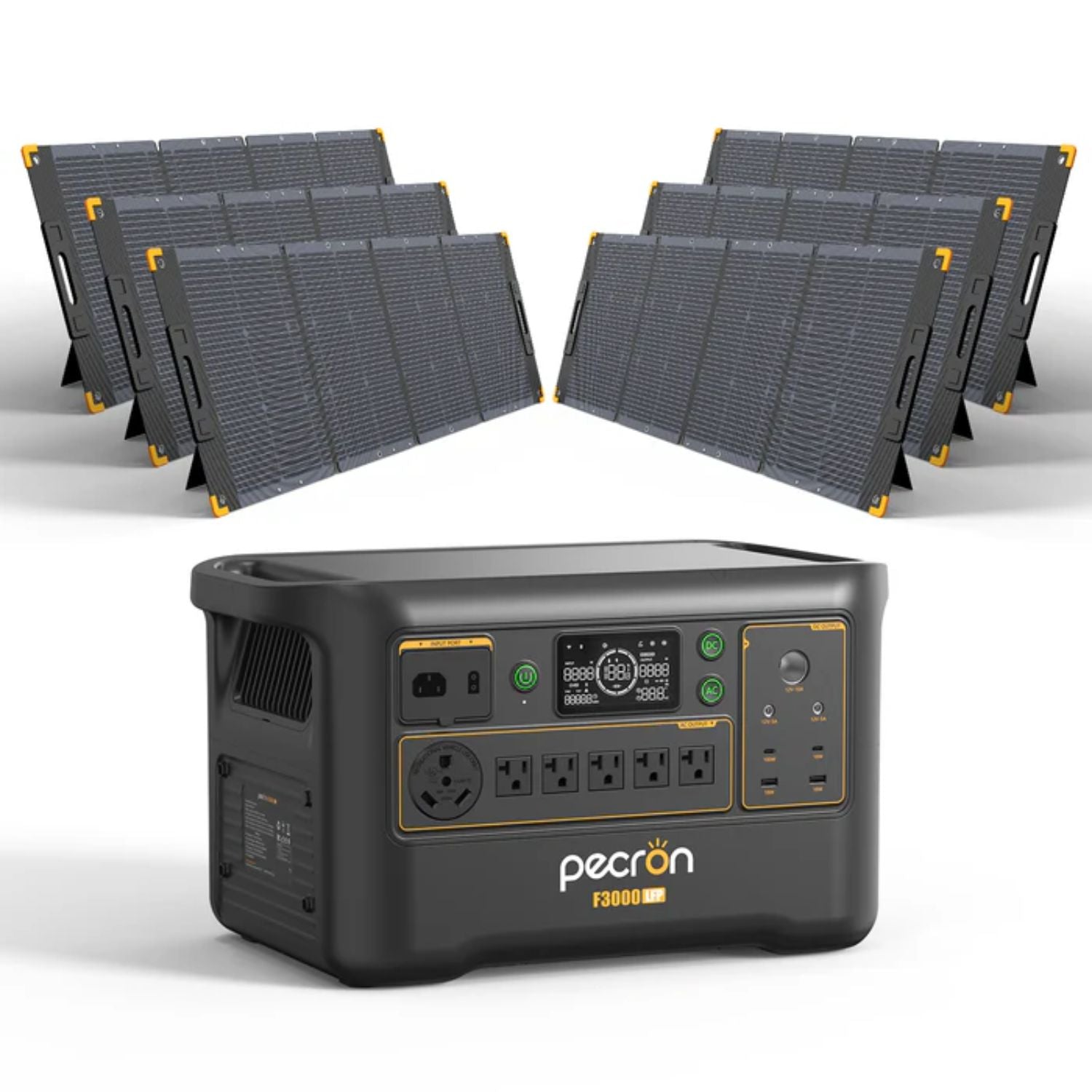 Pecron F3000LFP Portable Power Station with six 300W Solar Panel