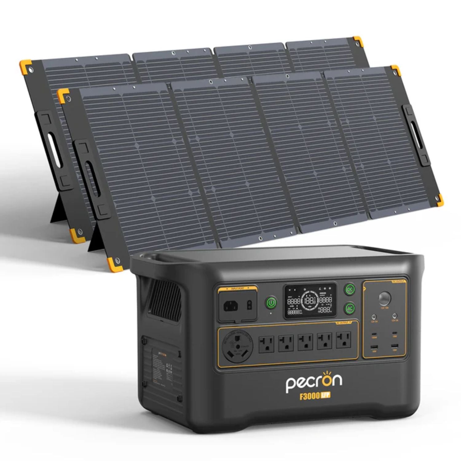 Pecron F3000LFP Portable Power Station with two 300W Solar Panel