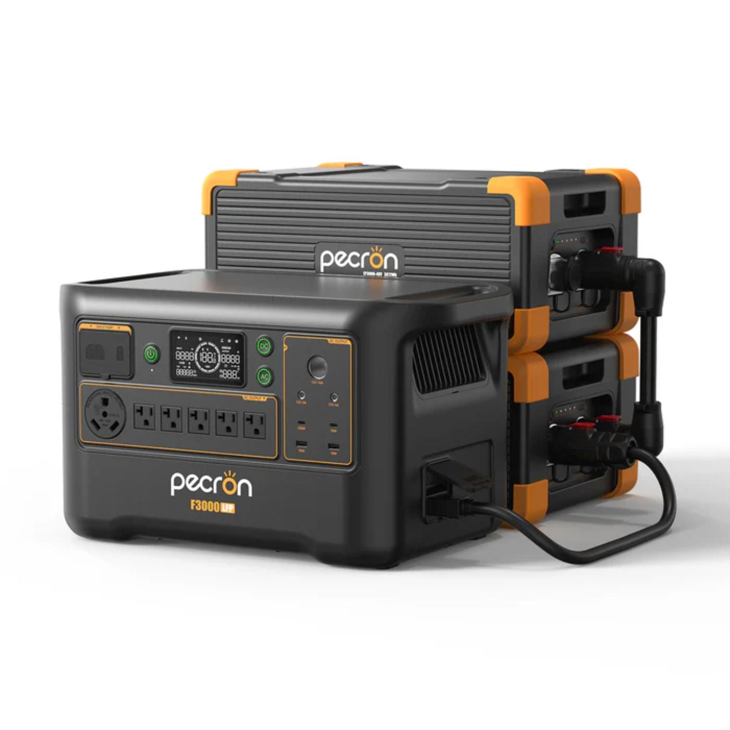 Pecron F3000LFP Portable Power Station with two EB3000-48V Battery