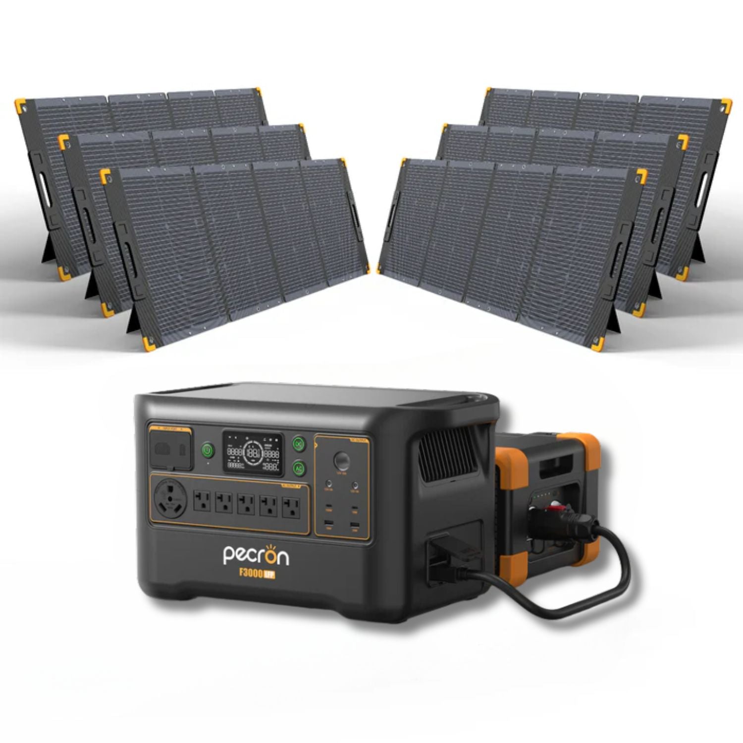 Pecron F3000LFP Power Station with EB3000-48V Battery and six 300W Solar Panel