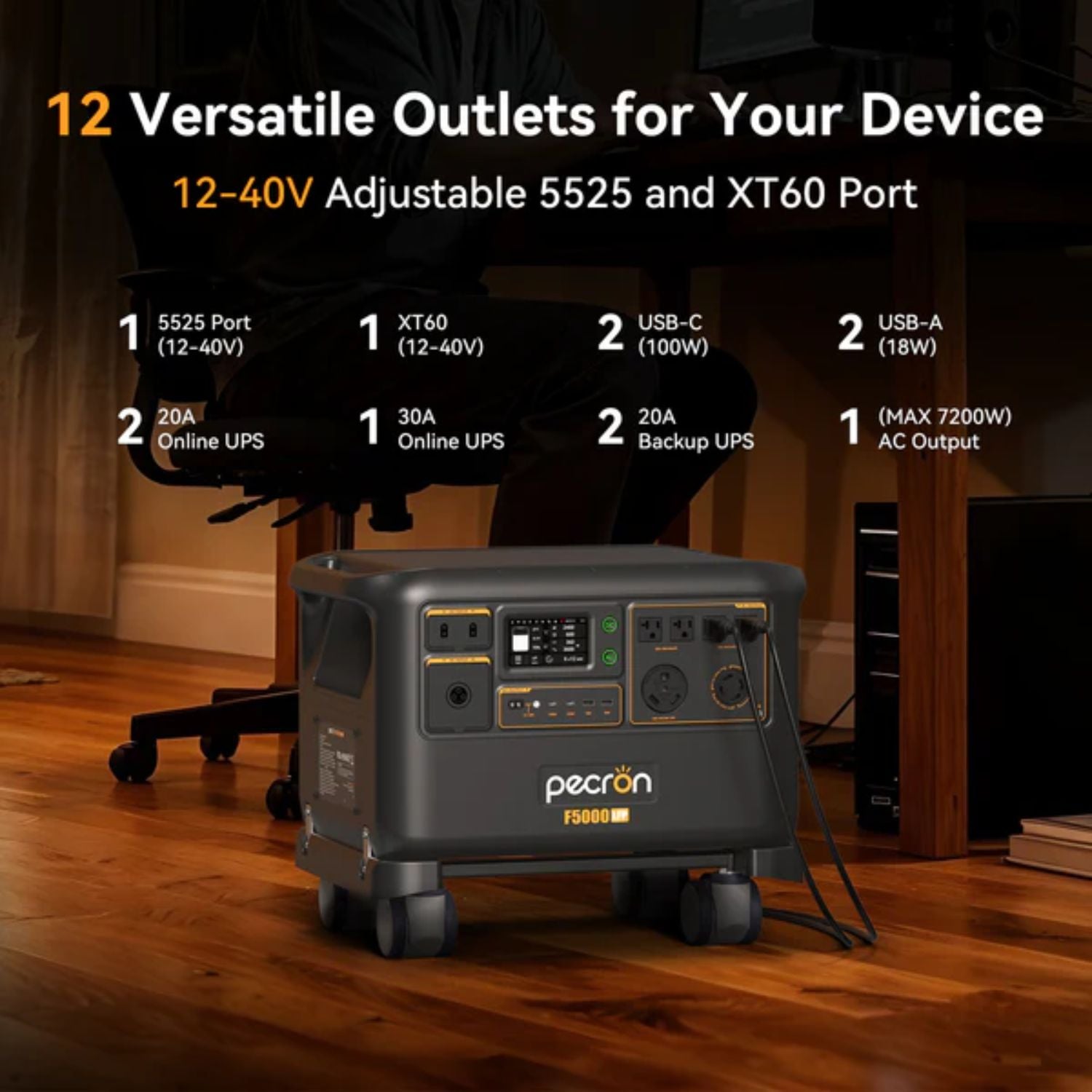 Pecron F5000LFP Portable Power Station - 12 Versatile outlets for your device