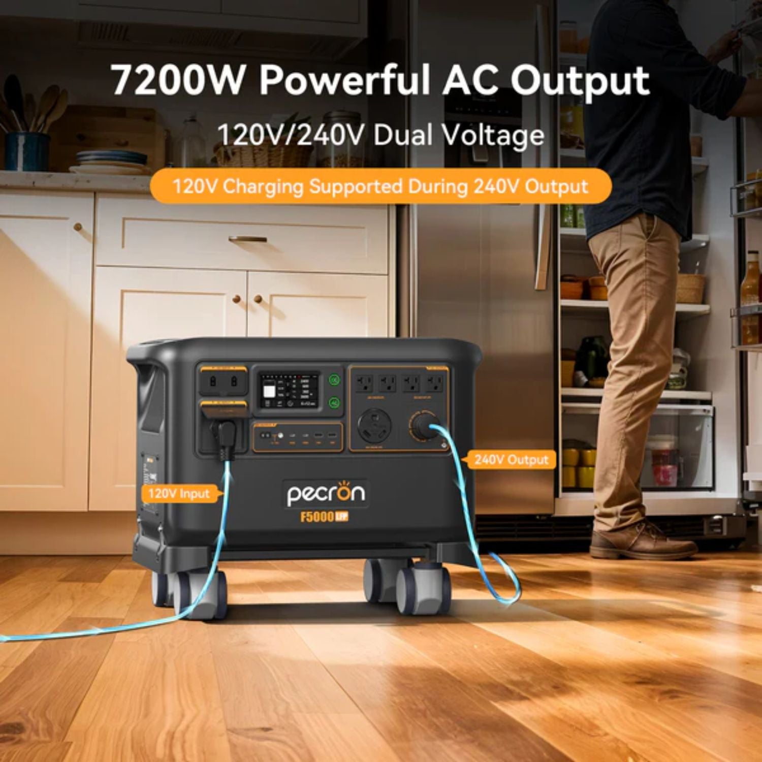 Pecron F5000LFP Portable Power Station - 7200W Powerful AC Output