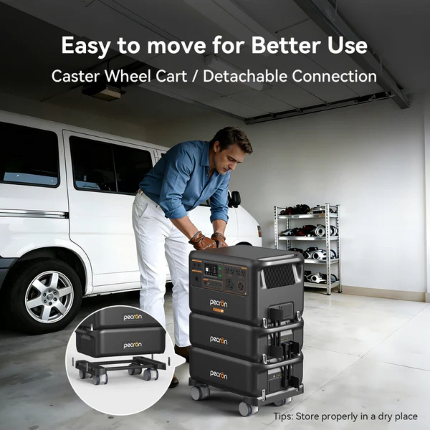 Pecron F5000LFP Portable Power Station   - easy to move 
