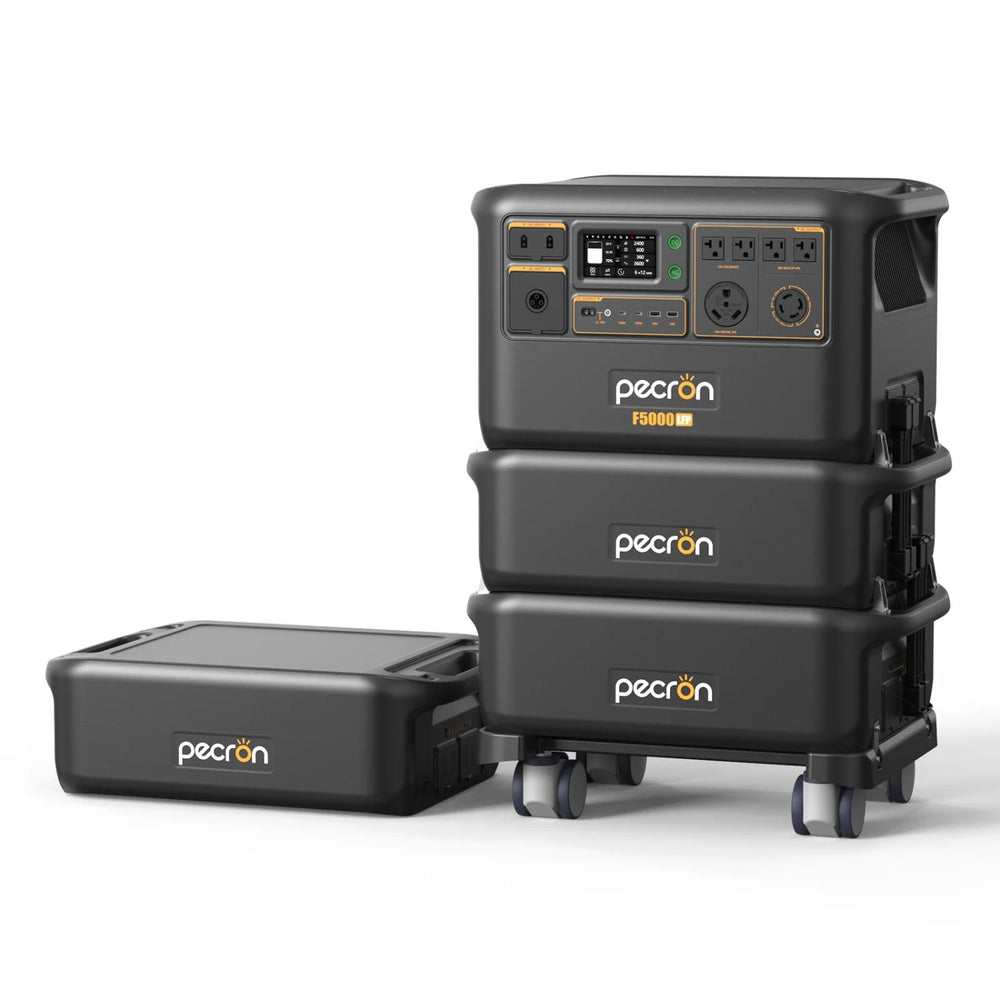 Pecron F5000LFP Portable Power Station with three expansion battery