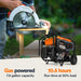 Person using a gas-powered circular saw with a Generac Portable Generator 8000 Electric Start COsense  in the background