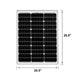 RICH SOLAR MEGA 50 Watt Solar Panel Front Size Chart