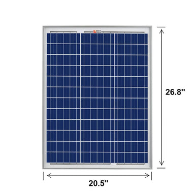 RICH SOLAR MEGA 50 Watt Solar Panel Poly Front View