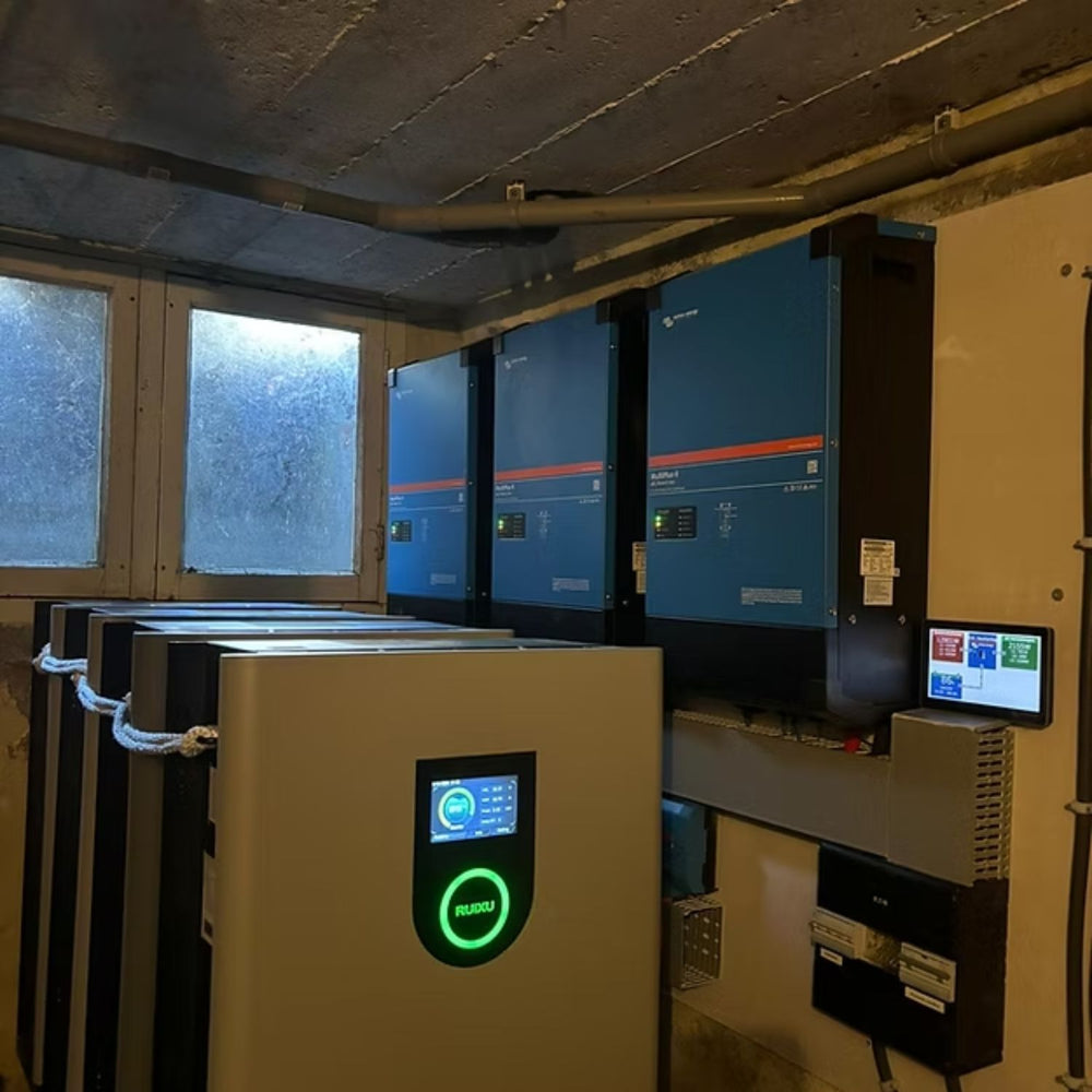 RUiXU Lithi2-16 16kWh Battery System in a room