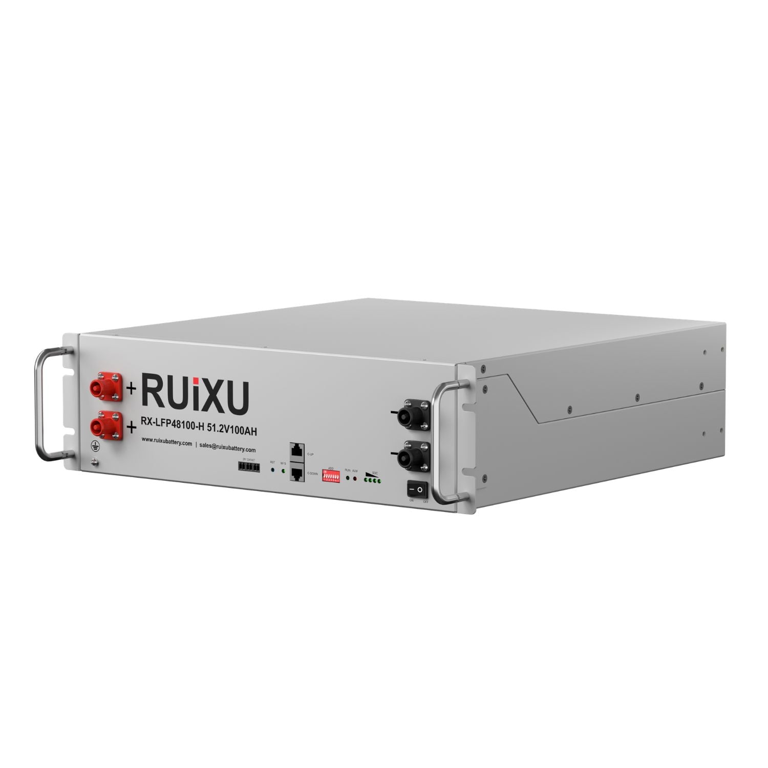 RUiXU RX-LFP48100 51.2V Server Rack Batteries left view
