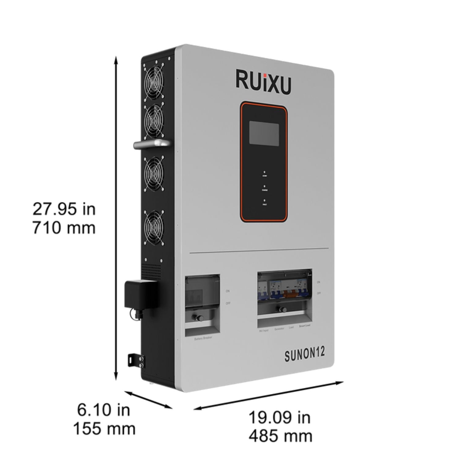 RUiXU SUNON12 12kW Single/Split-Phase Off-Grid Inverter dimensions