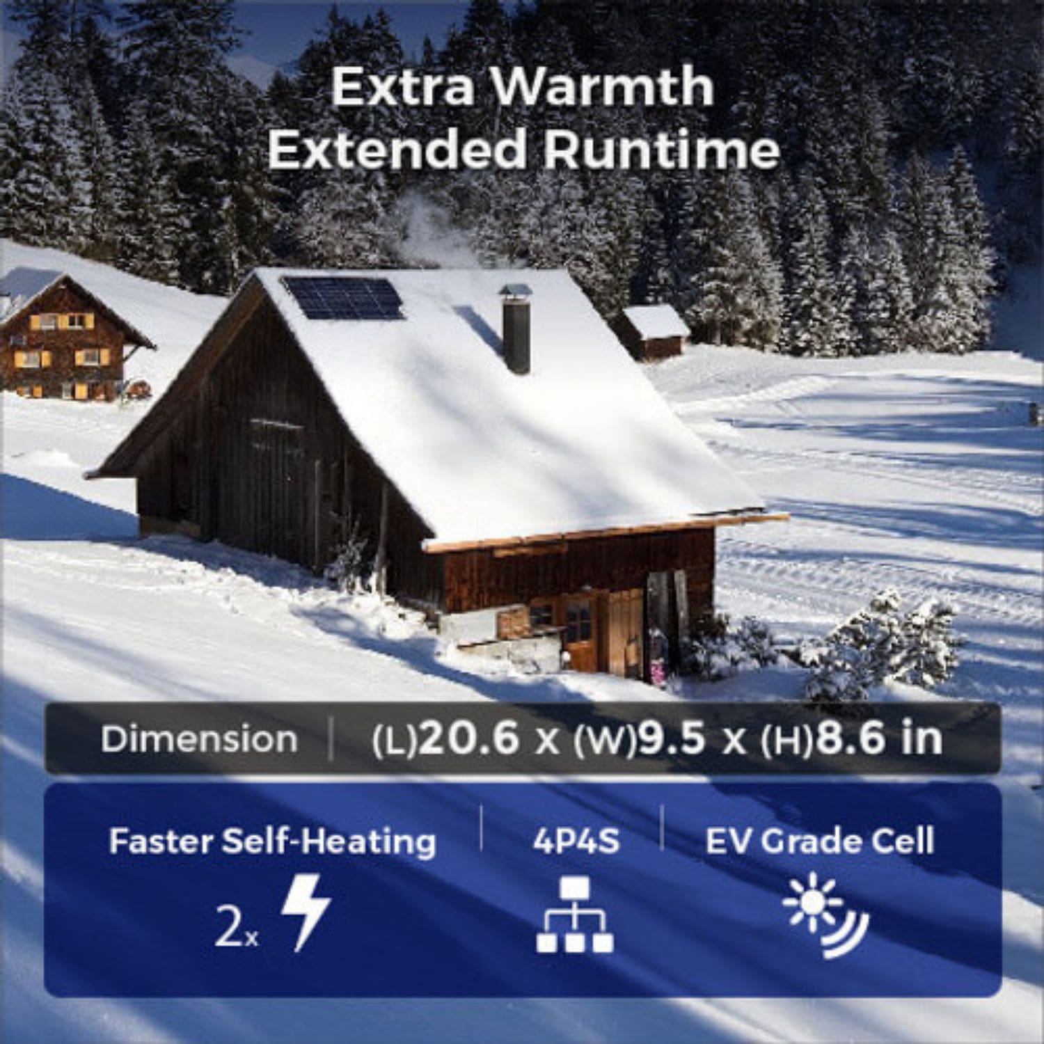 Renogy 12V 300Ah Core Series Lithium Battery Extra Warmth