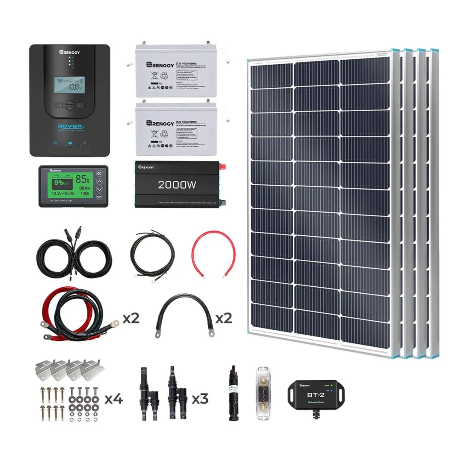 Renogy 2.4kWh Deep Cycle AGM Battery (2*12V 100Ah)