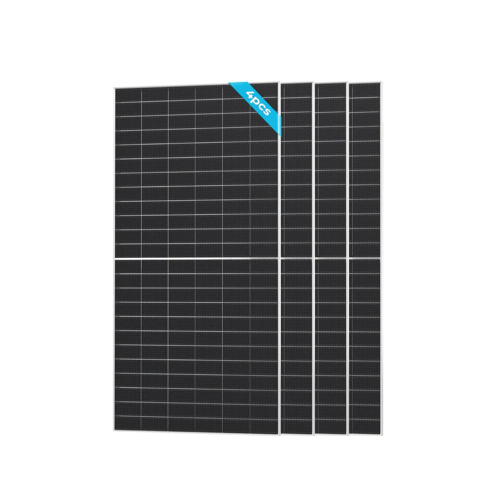 Renogy 4pcs Bifacial 590W N-Type Monocrystalline Solar Panel with grid pattern on a white background