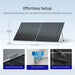 Renogy Bifacial 590W N-Type Monocrystalline Solar Panel with setup details on a light blue background
