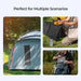 Renogy E.FLEX-SE 30W PRO Portable Solar Panel used on a tent, charging device, and being packed into a bag with text 'Perfect for Multiple Scenarios'.