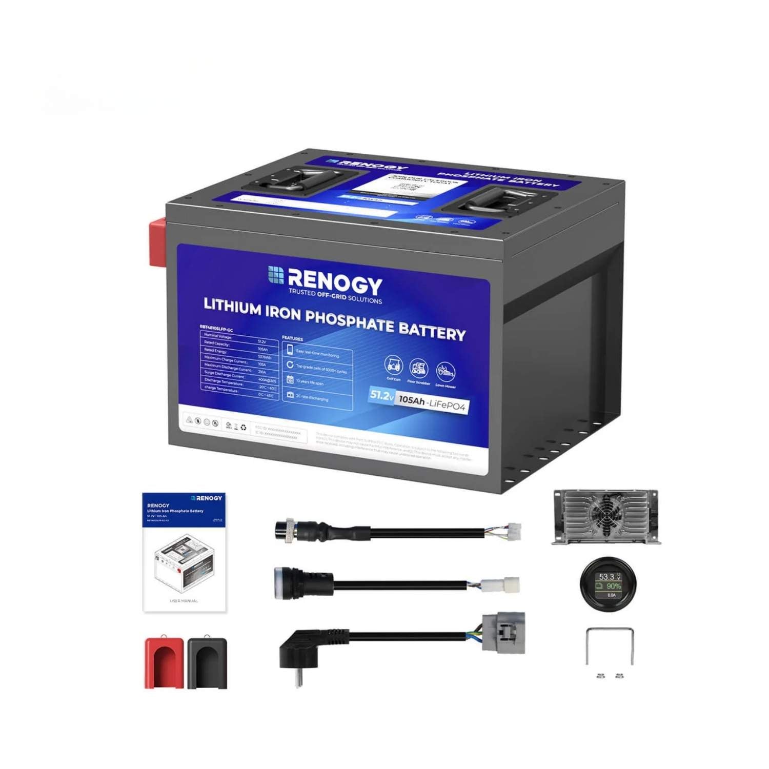 Renogy Golf Cart 51.2V 105Ah Lithium Iron Phosphate Battery