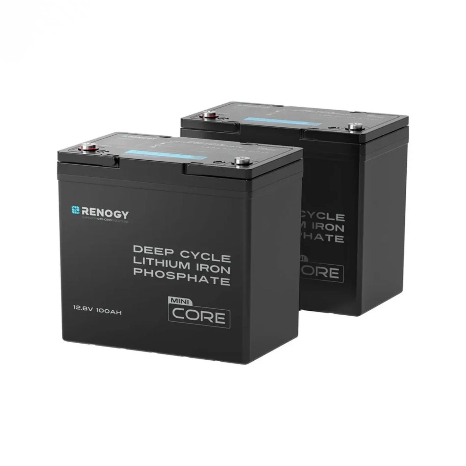 Renogy Mini Size 12.8V 100Ah Lithium Iron Phosphate Battery 2 Pack
