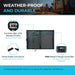 Renogy Solar Suitcase 200W Solar panel system with features highlighted on a blue background