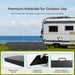 Renogy Solar Suitcase N-Type 300W Lightweight Portable Solar Panel with RV and ocean background, highlighting durability features.