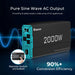 Renogy power inverter with pure sine wave AC output on a dark background