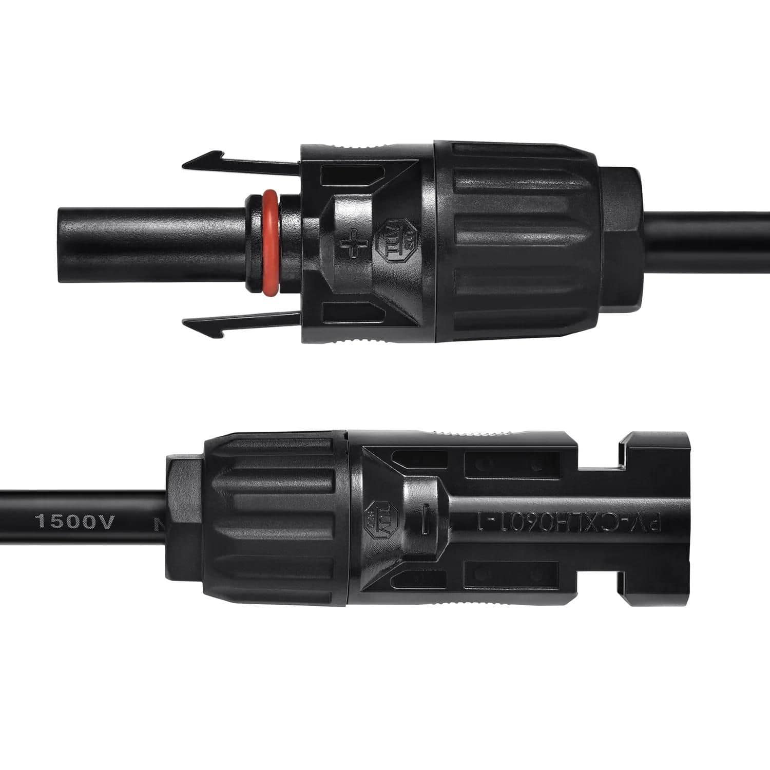 Rich Solar MEGA 250 PRO Male And Female MC4 Connectors Close Up