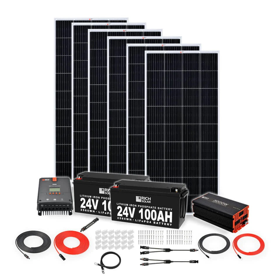 Solar Complete Set Rich Solar 1200 Watt 24V Complete Solar Kit | Outbound Power