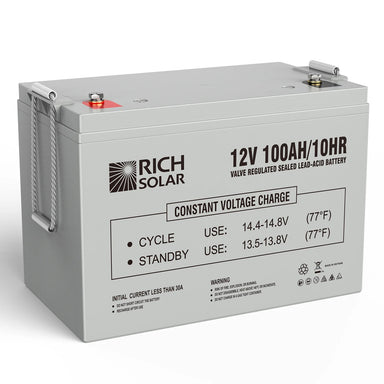 Rich Solar 12V 100Ah Deep Cycle AGM Battery Front View