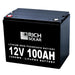 Rich Solar 12V 100Ah LiFePO4 Lithium Iron Phosphate Battery Right Side View