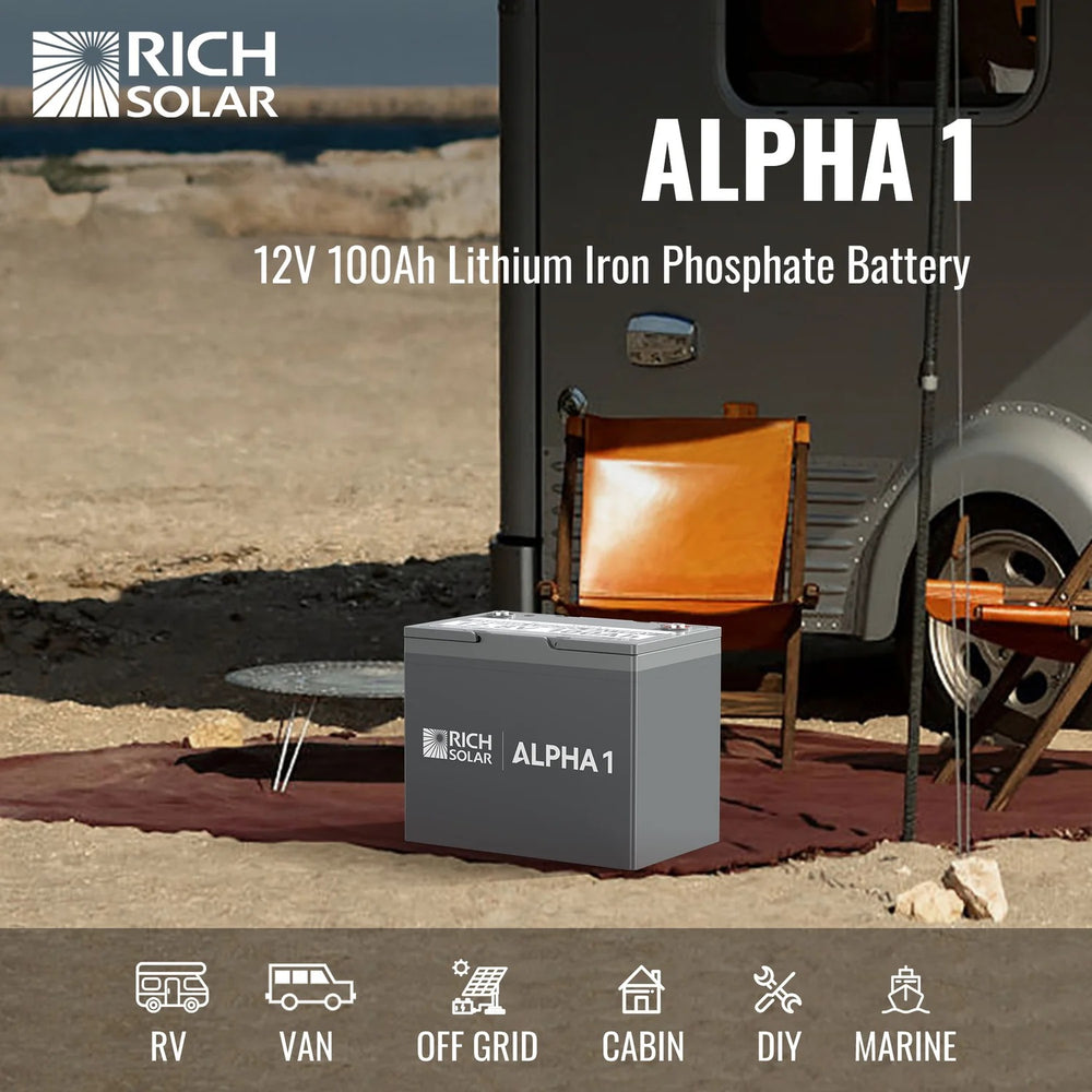 Rich Solar 12V 100Ah LiFePO4 Lithium Iron Phosphate Battery With Internal Heating and Bluetooth Function Specification