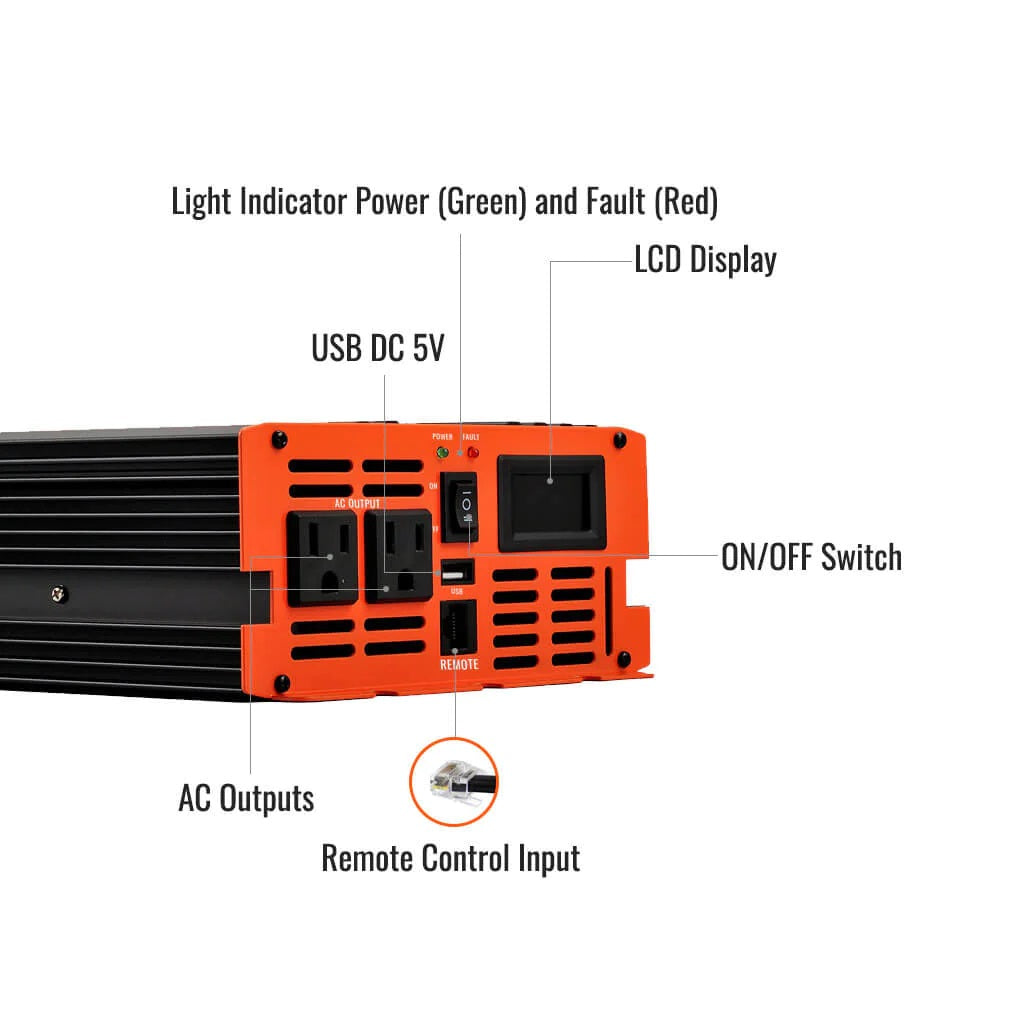Rich Solar 2000 Watt Industrial Pure Sine Wave Inverter Switch Details