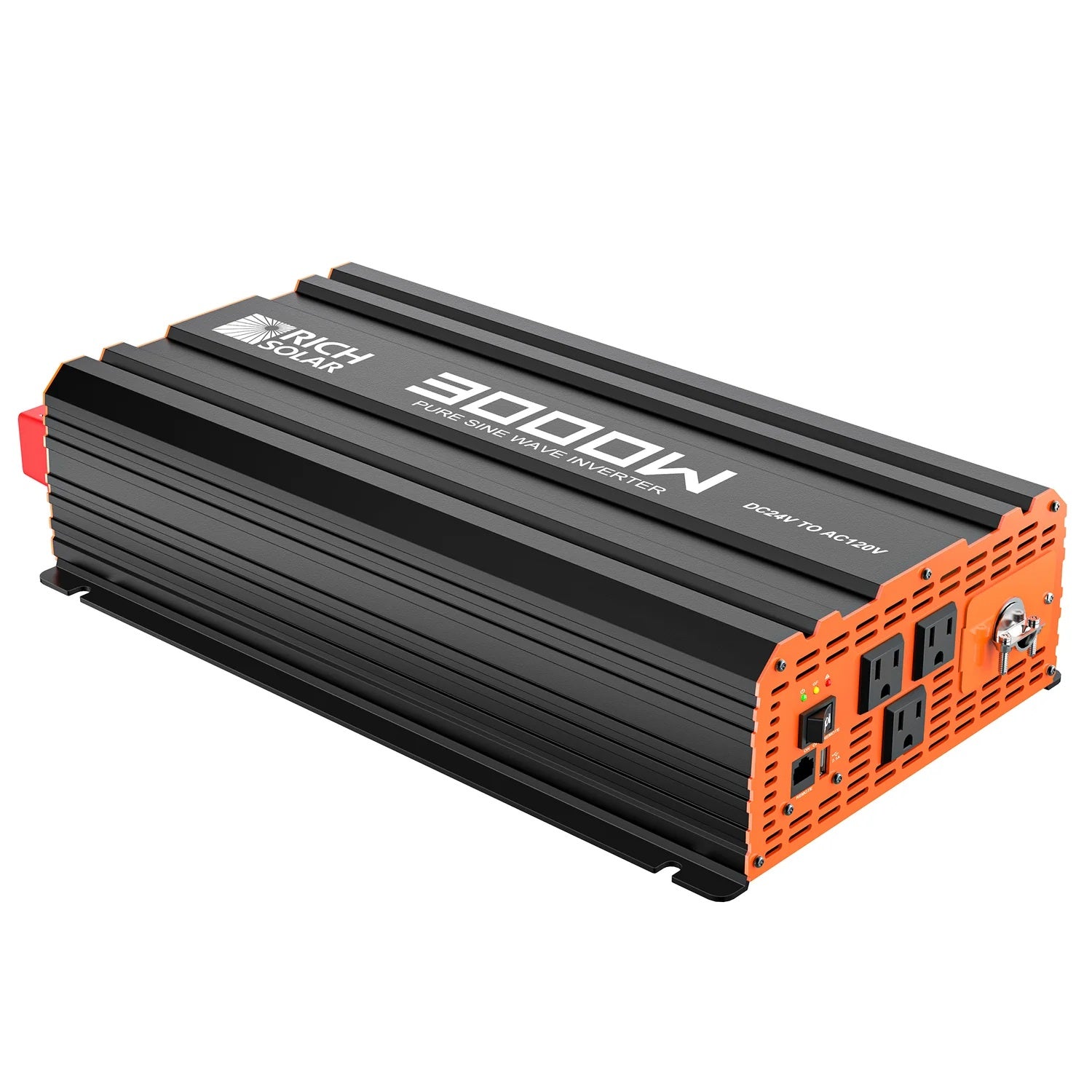 Rich Solar 3000 Watt 24 Volt Industrial Pure Sine Wave Inverter Left Side View
