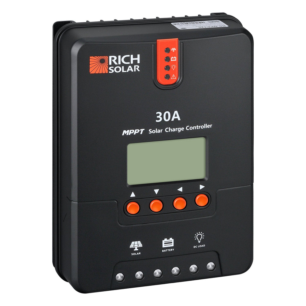 Rich Solar 30 Amp MPPT Solar Charge Controller Left View
