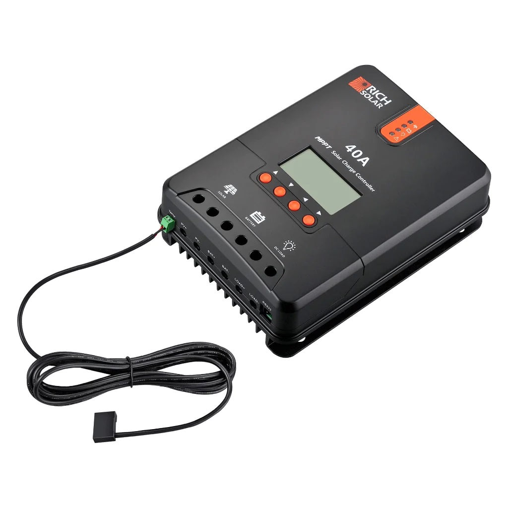 Rich Solar 40 Amp MPPT Solar Charge Controller With Switch Cord