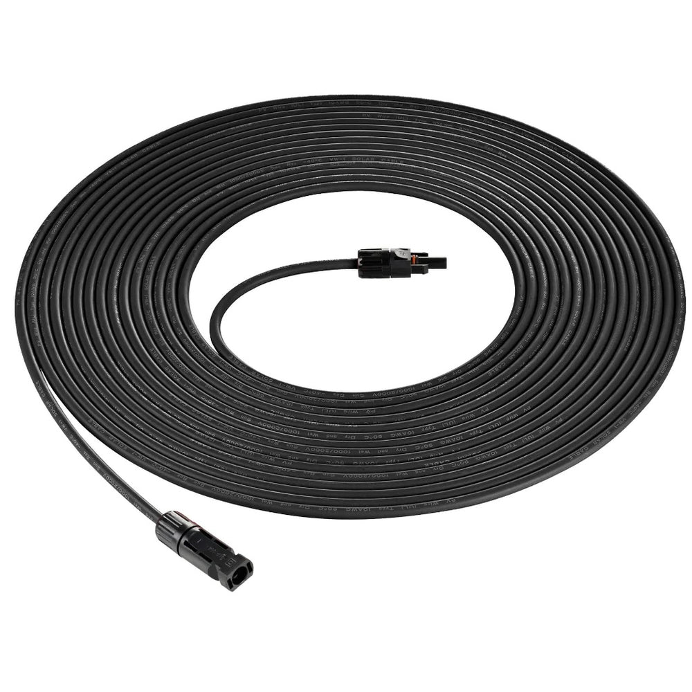 Rich Solar 50ft 10 Gauge_10AWG_Solar Panel Extension Black Cable Wire