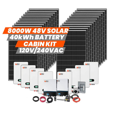 Rich Solar 8000W 48V 120/240VAC Cabin Kit With 40kWh Battery