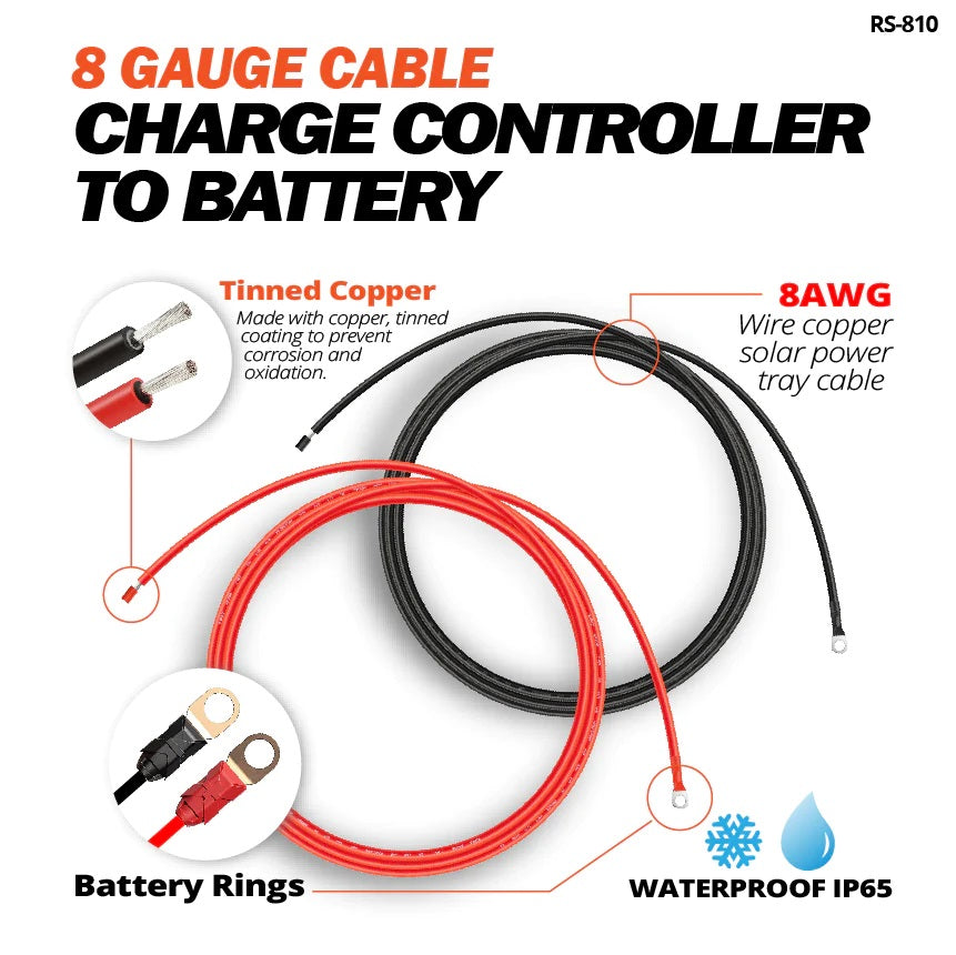 Rich Solar Red And Black Cable Wire Connect Charge Controller to Battery Specification