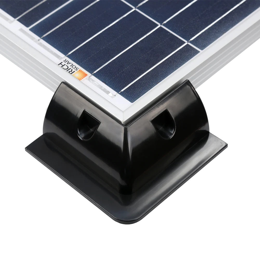 Rich Solar Corner Bracket Mount Set of 6 BLACK At The Panel Corner Top Edge