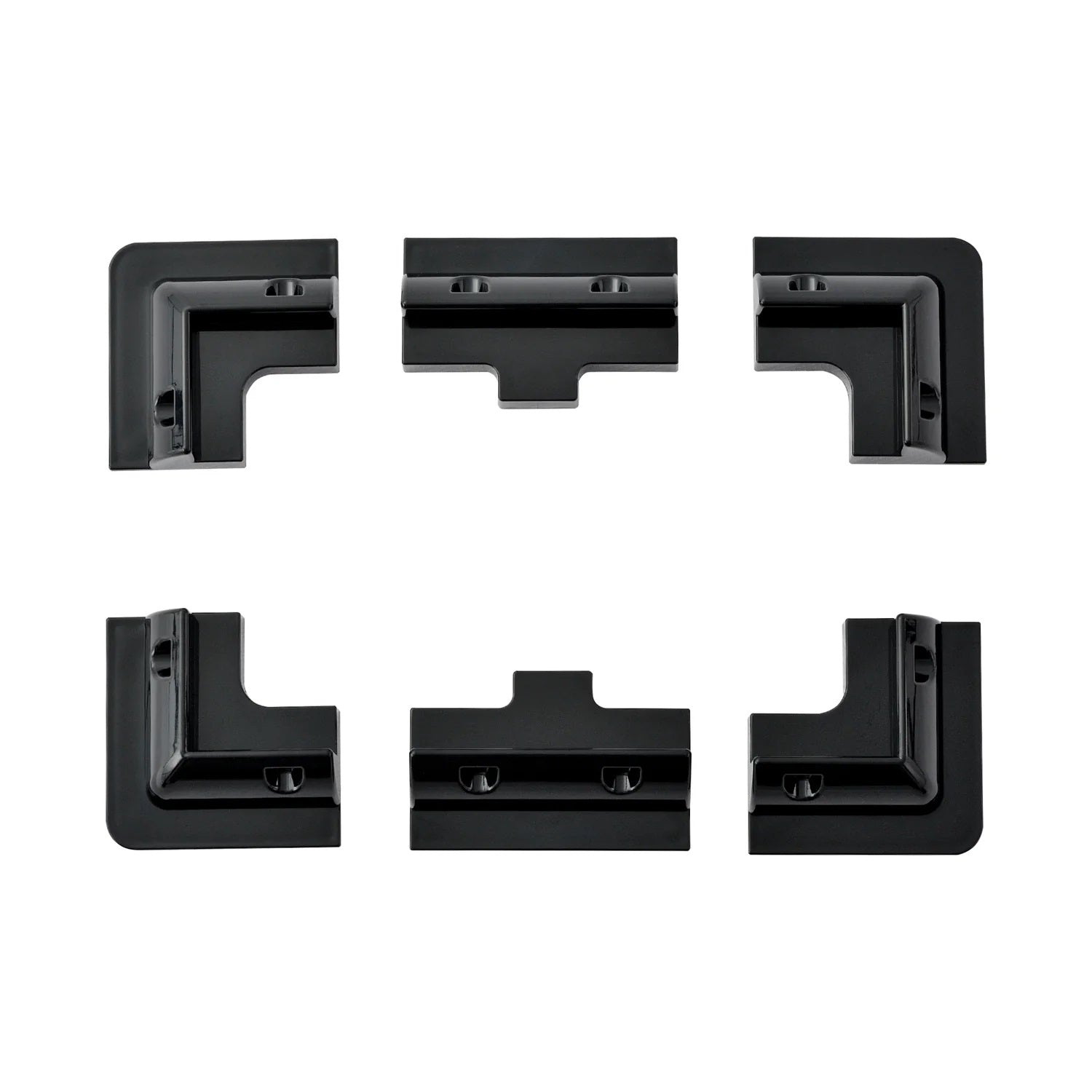 BLACK Rich Solar Corner Bracket Mount Set of 6 