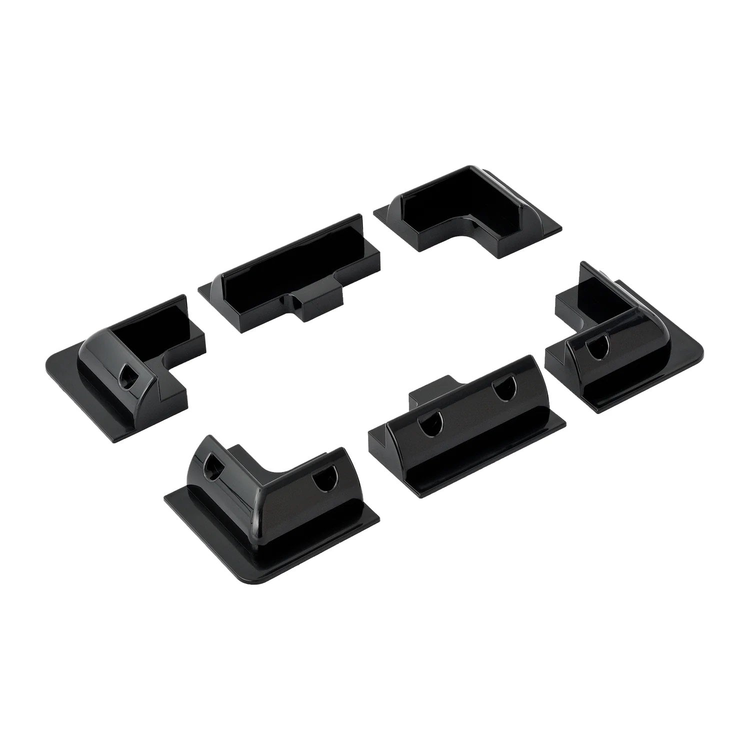 BLACK Rich Solar Corner Bracket Mount Set of 6 Slant View