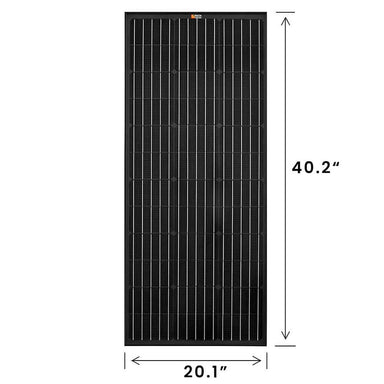 Rich Solar MEGA 100 Watt ONYX Monocrystalline Solar Panel Size Chart