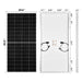 Rich Solar MEGA 250 Watt Monocrystalline Solar Panel Front And Back Size Chart