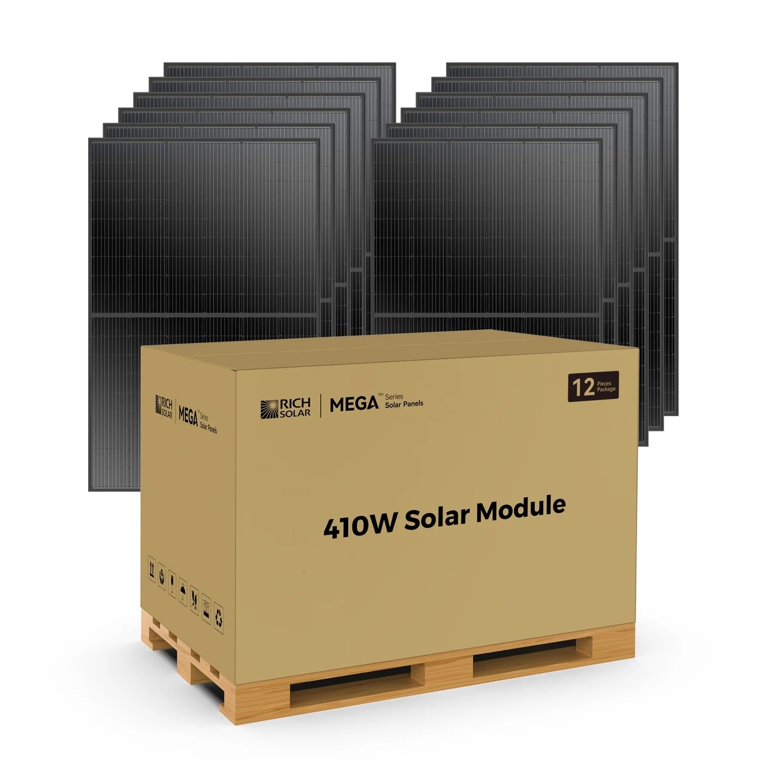 Rich Solar MEGA 410 Watt Monocrystalline Solar Panel 12 Pieces Package
