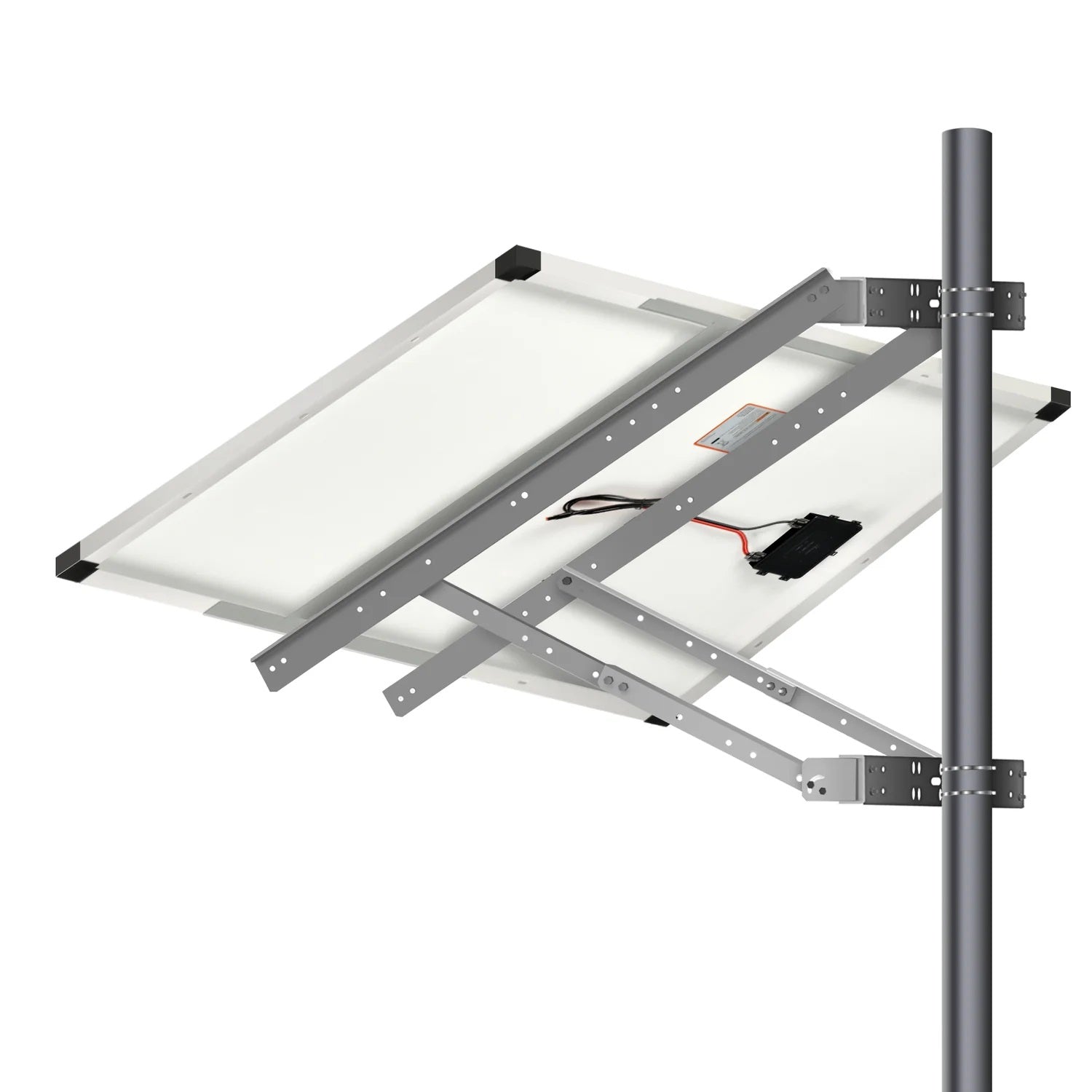Rich Solar Side Pole Mounts for One Panel Down View